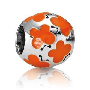 Authentic Pandora Orange Enamel Butterfly Charm